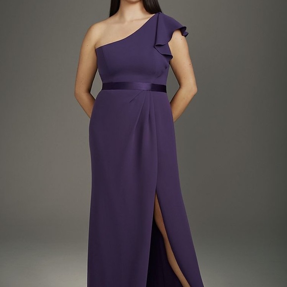 Vera Wang Navy One Shoulder Gown - Picture 7 of 7